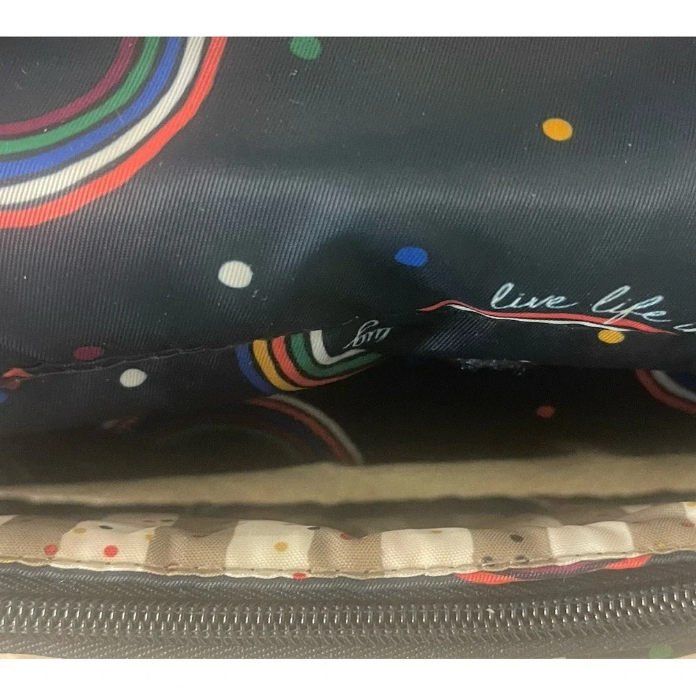 Lug Rainbow Navy Cosmetic Travel Trolley Case Set Nested Makeup Bags EUC